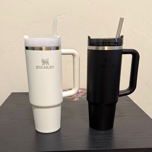 Stanley White and Black Travel Mugs